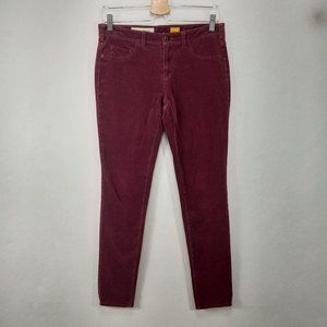 Anthropologie Pilcro Letterpress Corduroy Pants Womens 29 Burgundy Serif Skinny